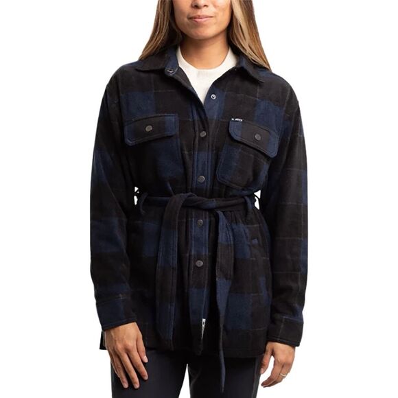 Jetty Tahoe Fleece Jacket Woman’s Small Blue Black Gray Missing Belt Super Soft - Picture 2 of 9